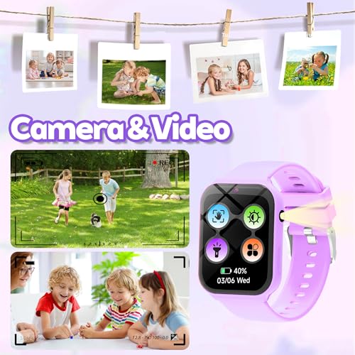 Children's Smartwatch, 1.83 Inches Smartwatch Watch Children Fitness Tracker with 18 Games Camera Pedometer Alarm Clock Waterproof Sleep Monitor Christmas and Birthday Gifts for Girl Boy