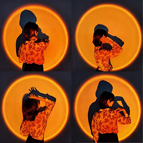 Sunset Projection Lamp, Livelit Sunset Light with 180° Rotation LED Projector Lamp, USB Supply Lamp Night Light for Living Room Bedroom Party Home/Wall Decor