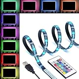 Sunnest TV LED Light Strip, 3.3Ft LED TV Backlight For HDTV USB Powered for 30-55 inch, 30leds Flexible 5050 RGB USB LED Strip Monitor Lighting, Changing Color Strip Kit+Wireless remote controller