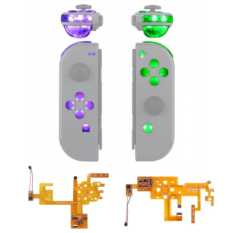 Photo 1 of eXtremeRate LED Mod Kit for Nintendo Switch & Switch OLED Joycon – 7 Colors 9 Modes DFS Light Up Buttons Set with ABXY, Trigger, Face Buttons – Joycon Controller NOT Included