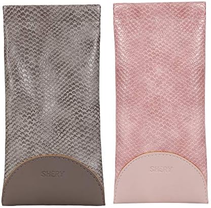 2PCS Portable Eyeglass Pouch Sunglass Goggles Case for Woman with Cleaning Cloth