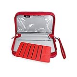 Travel Clever Navy Passport Holder and Document Organizer Travel Wallet with Card Insert Holder (Wine Red)