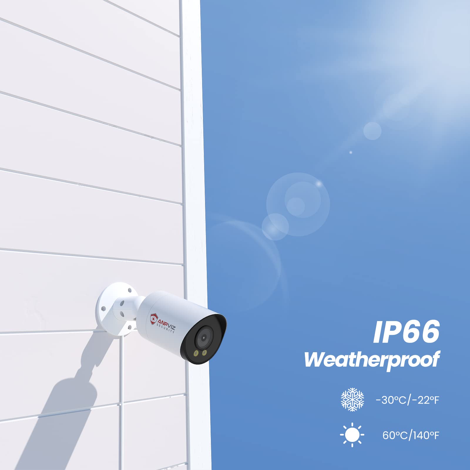 Anpviz 6MP Bullet PoE IP Camera with Human & Vehicle Detection, Security IP Camera Outdoor Indoor, 100ft Smart Color Night Vision, 2.8mm Lens, MicroSD Slot(up to 256GB) for 24/7 Recording (U Series)