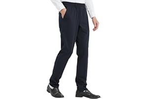 LETAOTAO Mens Elastic Waist Pants for Seniors High Stretch Expandable Waist Slacks for Elderly with Magnet Button