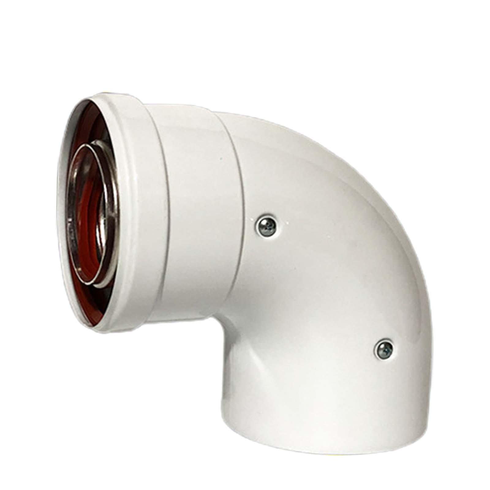 Amagogo Chimney Boxed Elbow Pipe, Flue Extension Tube, Length Duct Parts, Fireplace Boiler Heater Exhaust Pipe, 90 Degrees