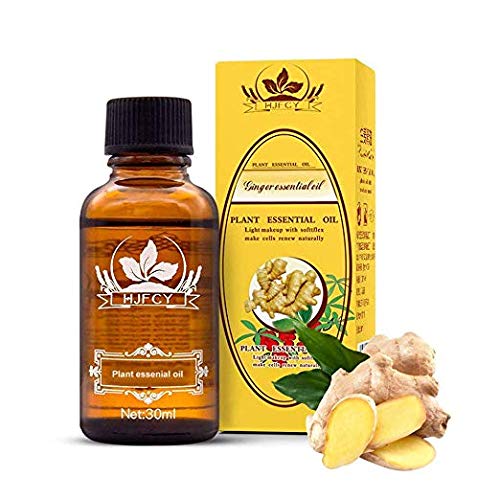 HOMFUL Upgraded Ginger Essential Oil, 100% Pure Natural Lymphatic Drainage Ginger Oil, Ginger Massage Oil Scrubbing Oil, Promote Blood Circulation Relieve Muscle Soreness 30ml