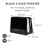 PIFCO Black Toaster 2 Slice 700W 6 Browning Controls Removable Crumbs Tray view 4