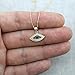 Beauniq 14k Yellow Gold Blue Enamel Diamond Cut Evil Eye Pendant