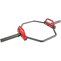 ERFEI Barbell Olympic Hex Trap Deadlift Shrug Squat Bar, 2" Solid Steel Sleeve, 600lbs Weight Capacity, Red