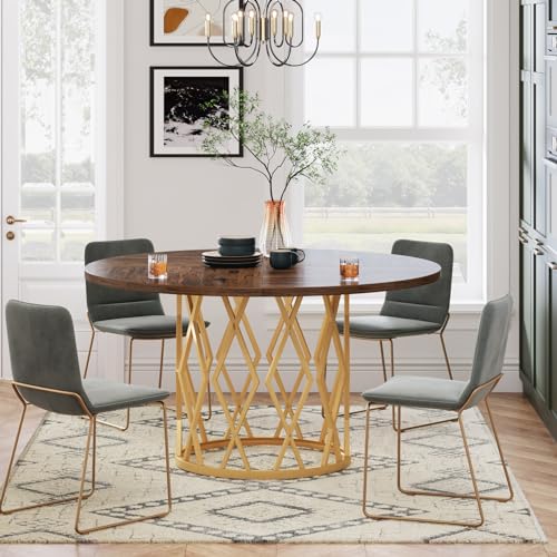 Tribesigns Round Dining Table For 46, Circle Dining Room Table With