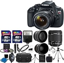 Canon EOS Rebel T5 DSLR CMOS Digital SLR Camera and DIGIC Imaging with EF-S 18-55mm f/3.5-5.6 IS Lens + 58mm 2x Professional Lens +High Definition 58mm Wide Angle Lens + Auto Flash + 59" Strong lightweight Tripod + UV Filter Kit With 24GB Complete Deluxe Accessory Bundle