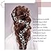 Catery Flower Bride Wedding Headband Silver Crystal Pearl Hair Vine Braid Headpiece Bridal Hair Accessories for Women (40CM) (A Silver)