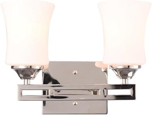 Hampton Bay Larson 2 Light Polished Nickel Vanity Light With Dual