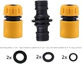 TOPWAYS Hose Fitting Repair Set 2x Quick End Connector 1/2" & 1x Double Male view 2