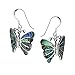 Stunning Butterfly Inlay Abalone Shell .925 Sterling Silver Dangle Earrings
