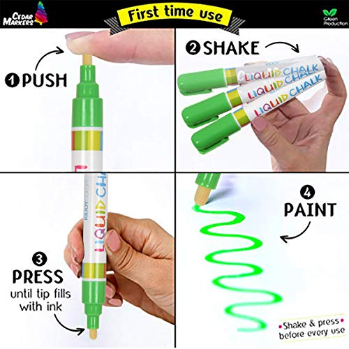 KIDDYCOLOR 6 Pack Liquid Chalk Markers for Kids Art, Chalkboard