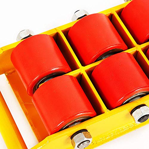 8T 17600lb Industrial Machine Dolly Skate Roller Machinery Mover 360° Rotation Cap - Thumbnail 3