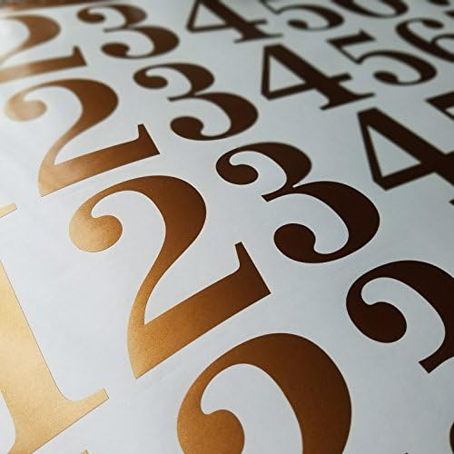 Classic Style Die Cut Vinyl Numbers (2 Inch Metallic Copper)