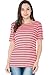 Smallshow Women's Maternity Nursing Top Short Sleeve Stripe Breastfeeding T-shirt (XL)