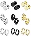 FIBO STEEL 4-9 Pairs Stud Earrings Hoop Earrings Set for Men Women Stainless Steel Earring 18G