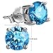 Feramox Sterling Silver Round Cubic Zirconia Diamond Birthstone Stud Earrings for Women December