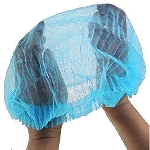 100 Pcs (Blue) Disposable Bouffant Caps, Spun-Bounded Poly - View #4