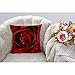 HGOD DESIGNS Throw Pillow Case Rose Cotton Linen Square Cushion Cover Standard Pillowcase for Men Women Home Decorative Sofa Armchair Bedroom Livingroom 18 x 18 inch Red