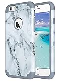 iPhone 6S Case,iPhone 6 Case, ULAK Slim Dual Layer Protective Case Fit for Apple iPhone 6 (2014) / 6S 4.7 inch (2015) Hybrid Hard Back Cover and Soft Silicone,Marble+Grey