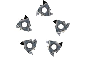 MABUARN PCD Insert for Turning Threading Grooving Holder, CNC Lathe Indexable Inserts for Aluminum Copper Durable Machining (5 Pieces/Pack) (16IR AG60)
