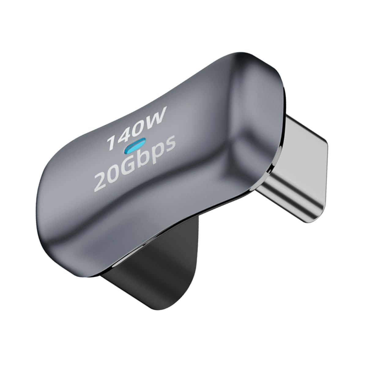 QIANRENON Wider USB C U Shaped Angle Adapter 140W 20Gbps USB3.2 Type C Male to Female Wide Distance 180 Degree Connector,Support 4k@60HZ LED/Al alloy, for Steam Deck Smartphone Laptop Tablet