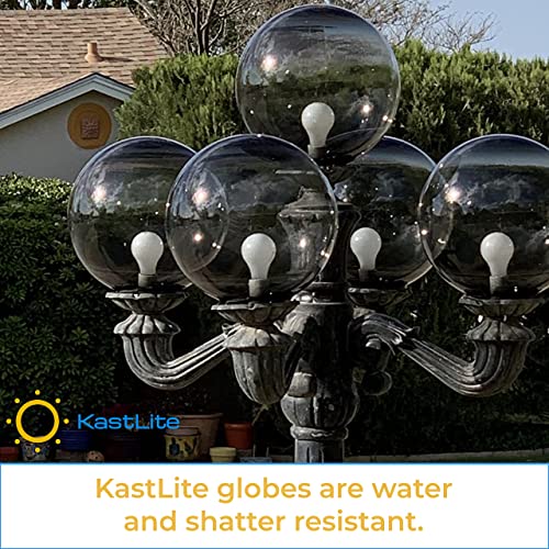 KastLite 6" Smoke Acrylic Lamp Post Globe Smooth Textured with 3.14