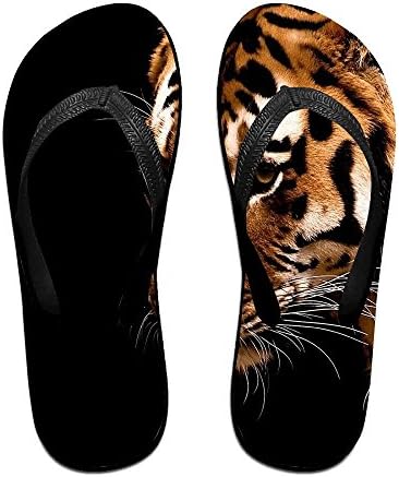 Couple Flip Flops Tigers Print Chic Sandals Slipper Rubber Non-Slip House Thong Slippers