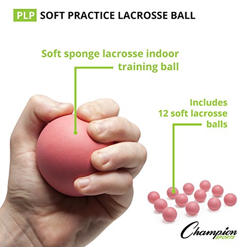 image for Champion Sports Sponge Lacrosse Balls: Soft Touch for Professional, Co