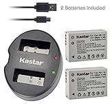 Kastar Battery (X2) & Dual USB Charger for Canon NB-10L, NB10L and PowerShot SX40 HS SX40HS, SX50 HS SX50HS, G1 X G1X, Powershot G15, PowerShot G16 Digital Cameras