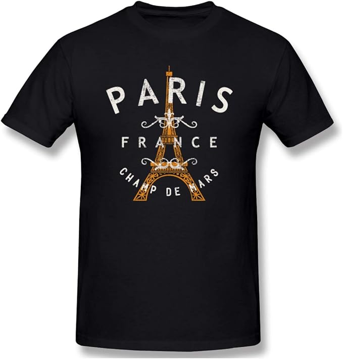 Paris France Crewneck ShortSleeve Shirts for Mens Clothing