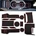 Gekufa Cup Holder and Door Compartment Liner Accessories Compatible with 2016 2017 2018 Honda Civic Door Mats Gate Slot Mat Cup Pads 15PC Set (Front Seat, Red Trim)