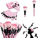 CoKate Makeup Brush Set, 32PC Eyebrow Shadow Makeup Brush Set with Pouch Bag Pink