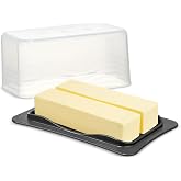 Signoraware Wide Butter Dish with Lid Fits, Airtight, Stackable, BPA-Free Plastic, Microwave &amp; Dishwasher Safe
