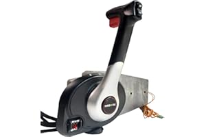 POWEROB TEC Boat Throttle Control 883710A02 Boat Control Box with 4 Pins Outboard Control Box with Emergency Lanyard for Mercury Engine