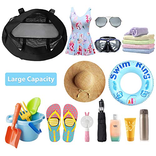 XXL Mesh Beach Bags and Totes, Extra Large Beach Bag with Zipper and