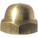 3/8-16 Hex Cap Nuts, Solid Brass, Grade 360, Commercial, Plain Finish, Quantity 25