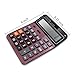 Everplus Electronic Desktop Calculator with 14 Digit Large Display, Solar Battery LCD Display Office Calculator (Red 14D)