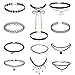 Trasfit 12 Pieces Black Velvet Choker Necklace for Women Girls, Classic Velvet Stretch Gothic Tattoo Lace