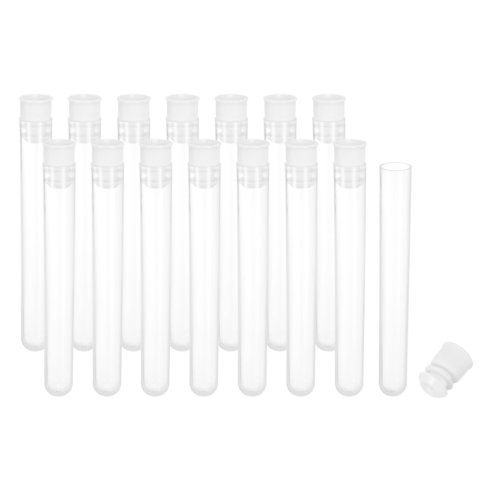 PATIKIL 4" Length Plastic Sewing Needle Storage Holder, 15 Pcs Portable Matte Embroidery Needle Pin Toothpick Storage Tubes Case for Craft Knitting, White