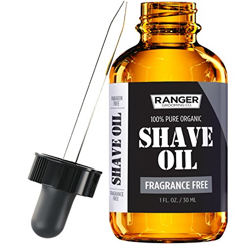 #1 TRUSTED Leven Rose Organic Fragrance Free Shave Oil - 1 oz - Closer Shave, Softer Skin, Natural Ingredients