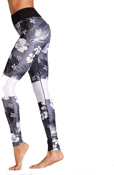 black floral workout leggings