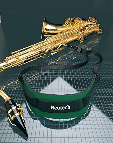 image for Neotech Soft Sax, Forest Green, Regular, Metal Hook Saxophone Strap 19