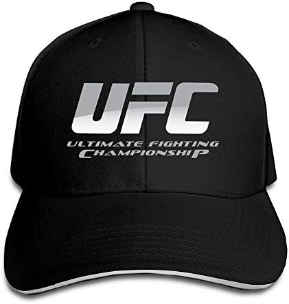 Huseki UFC Ultimate Fighting Championship Logo Flex Baseball Cap Black Black