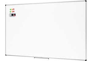 鶹 Basics Large Magnetic Dry Erase Whiteboard with Pen Tray for School, Classroom, Office & Home , 89.92 cm x 59.94 cm, A