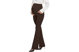 VIMPEP Flare Maternity Leggings Yoga Pants Stretchy Over The Belly Pregnancy Dress Work Pants with Pockets Casual 3102